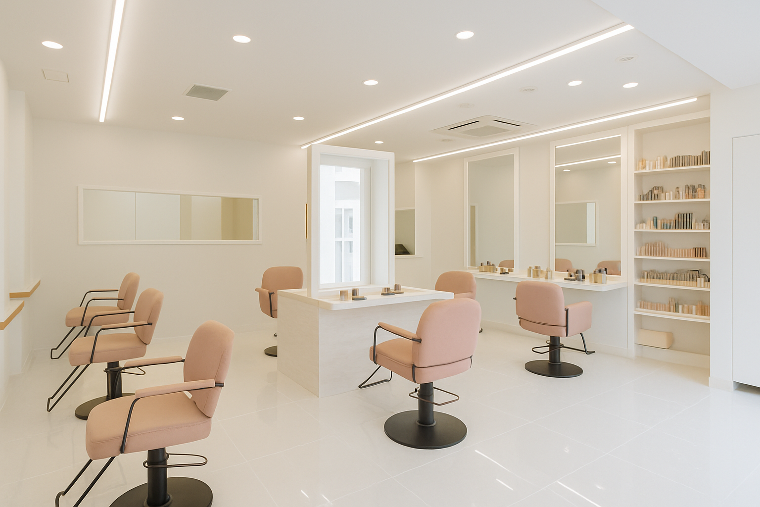 Clean, bright, new hairsalon